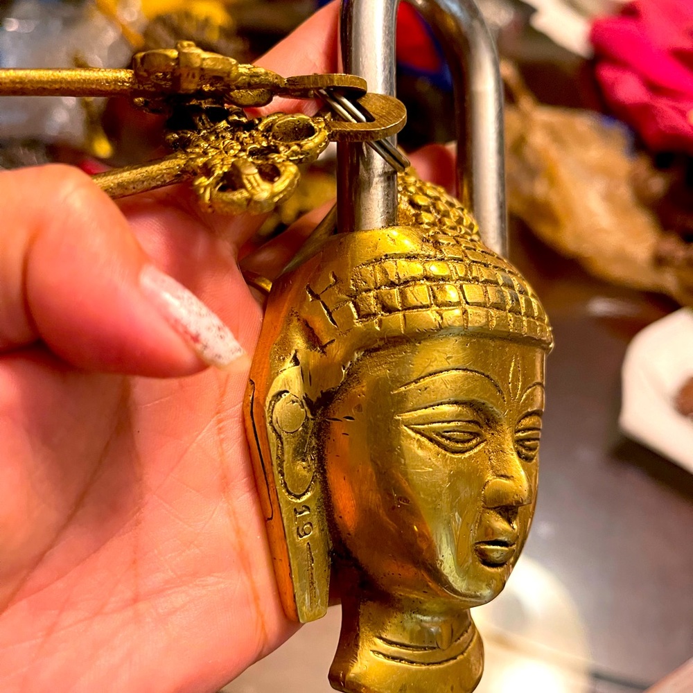 COPY - Budhha brass padlock